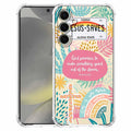 Jesus God for Samsung Galaxy S24 Clear CaseChristian Positivity Quotes Pattern for ChristiansTrendy Soft TPU Protective Case Compatible with (Galaxy S24)