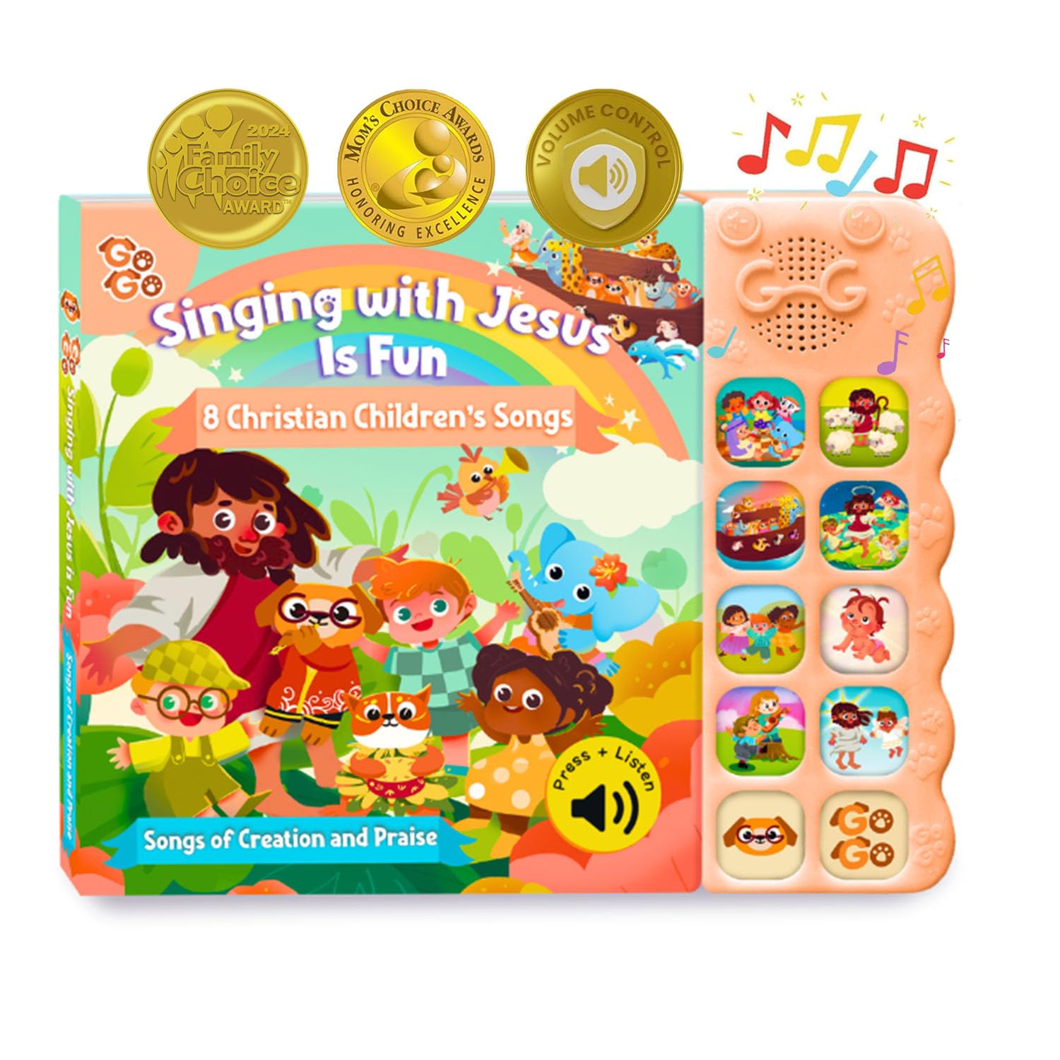 GO GO Songs of Creation and Praise: 8 Christian Songs Singing Books Sound Books for Toddlers 1-3 Music Book Bible Toys for Toddlers 1-3 Christian Childrens Books Sing Along Books for Kids 3-5