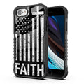 iPhone SE 2022 2020 Case American Flag Jesus Cross Faith Design for Women Men Military Grade Shockproof Bumper Anti-Scratch Acrylic Back Protection Cover for (iPhone SE)3rd/2nd