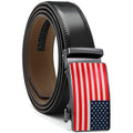 YOORAN American Belt with 1 3/8" Genuine Leather Jeans Belt with Click Sliding Buckle，Adjustable Trim to Fit