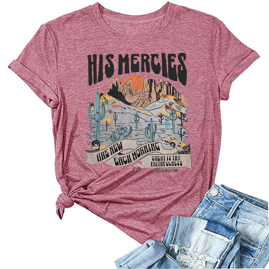 Christian T-Shirt Woman Jesus Faith Tshirts Bible Verse Shirts Casual Christians Inspirational Tee Tops(XL)