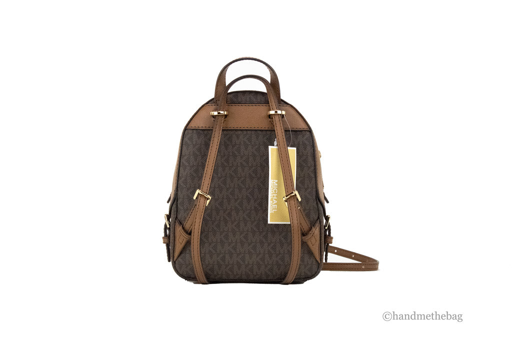 Michael Kors Jaycee Brown PVC Pocket Shoulder Backpack