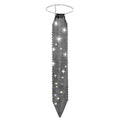 Vinzar Boho Black Y-Necklace Mesh Rhinestone Tie Necklace Shining Diamond Choker Necklace Long Tie Necklace Women Necklace Jewelry for Party Prom Daily
