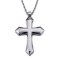 Stainless Steel Jesus Christ Cross Pendant Necklace With Polo Chain silver