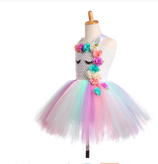 Floral Dress, Unicorn Princess Dress, Kids' Gown