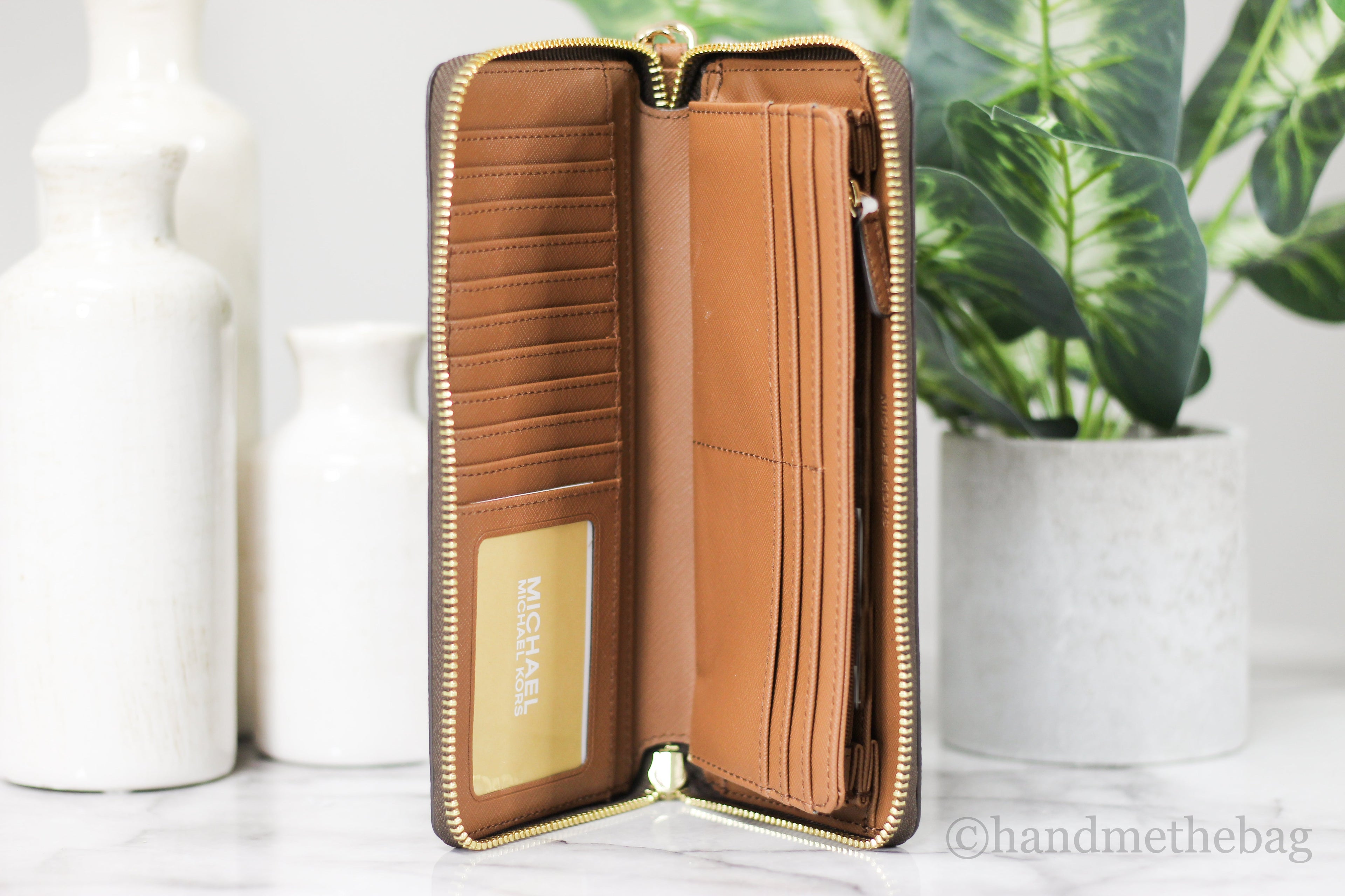 Michael Kors Brown Signature Continental Wallet