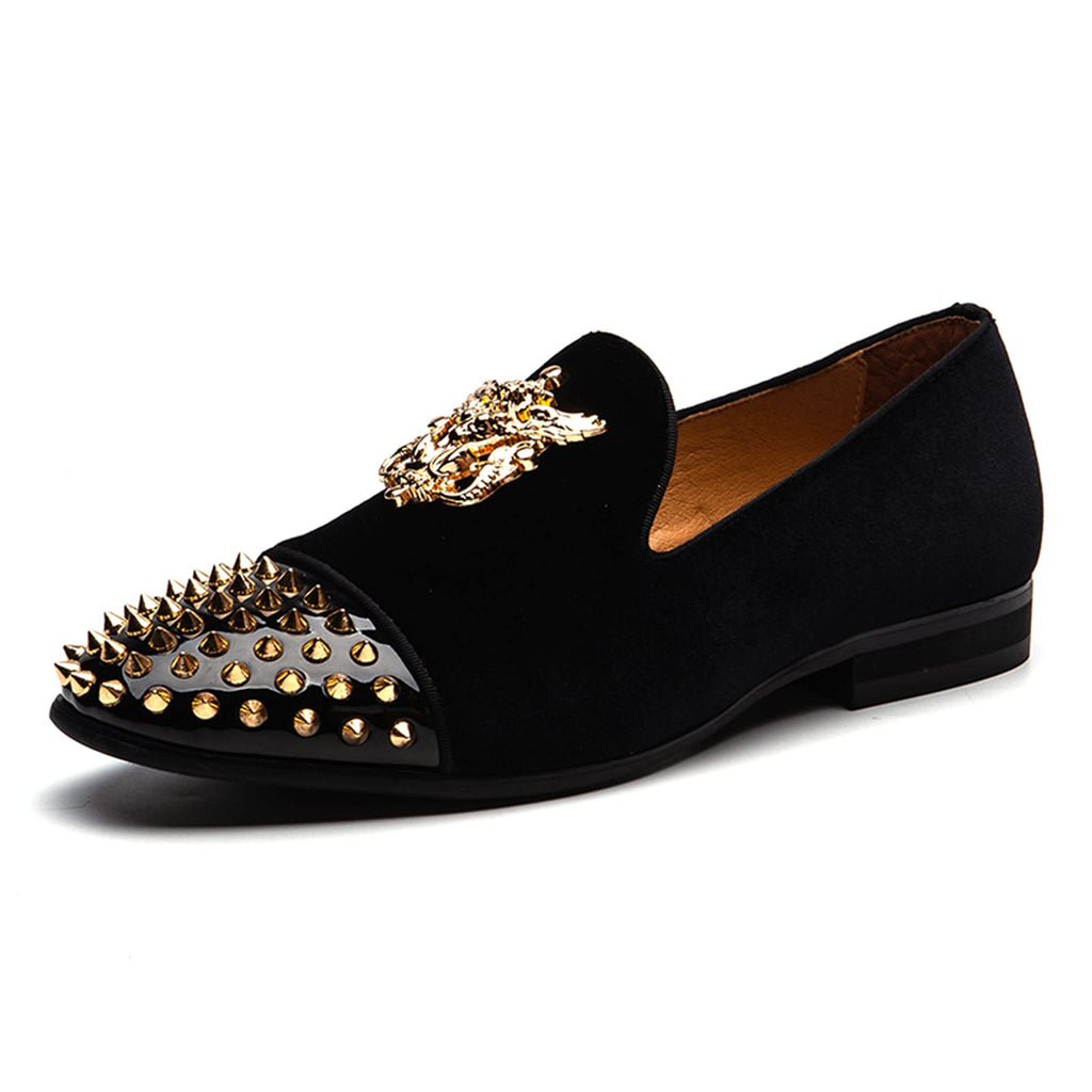 JITAI Men Loafers Mens Velvet Loafers Shoes and Wedding Shoes for Men Party Shoes (Black/13 US)