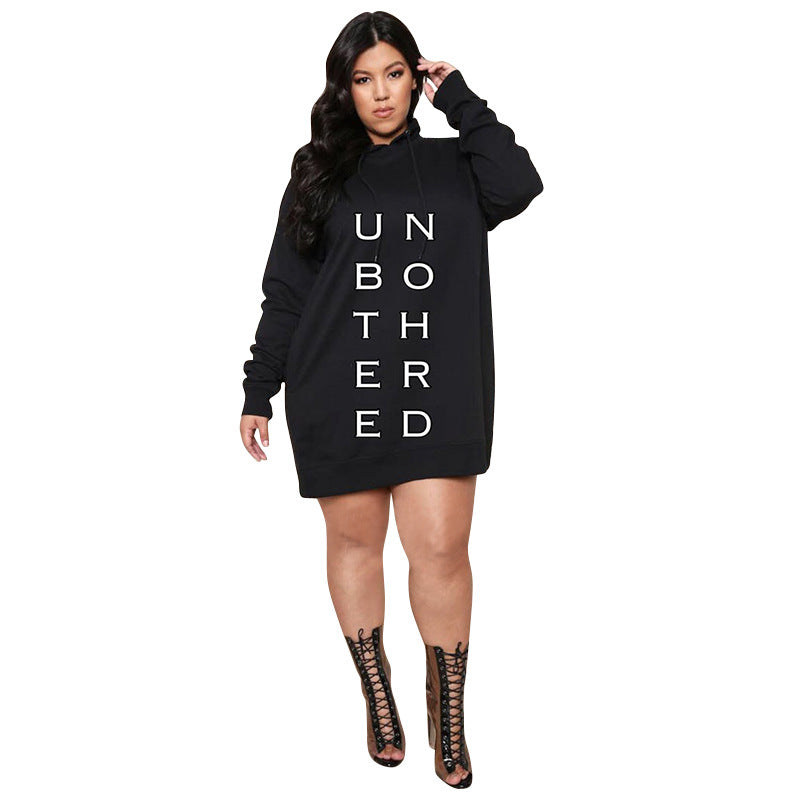 Plus Size Casual Hoodie Mini Dress for Women