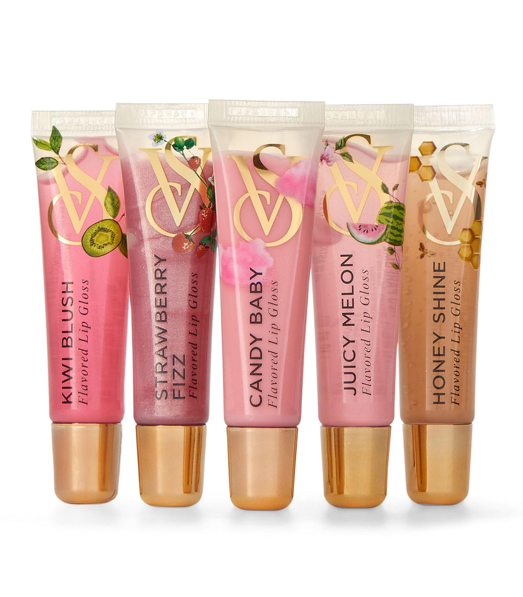Victorias Secret Lip Gloss Gift Set Flavor Favorites Flavored Lip Gloss Set for Women Includes 5 Lip Glosses