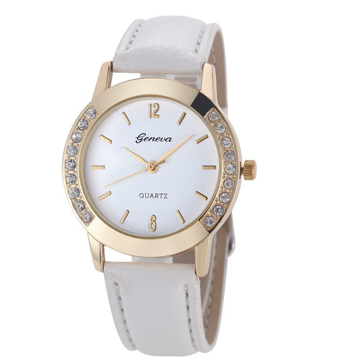 Geneva Leather Strap Watch for Women