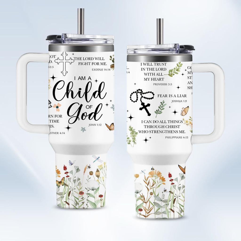 Christian Gifts for Women Faith Tumblers for Women - Christian Coffee Tumbler 40Oz I Am A Child of God