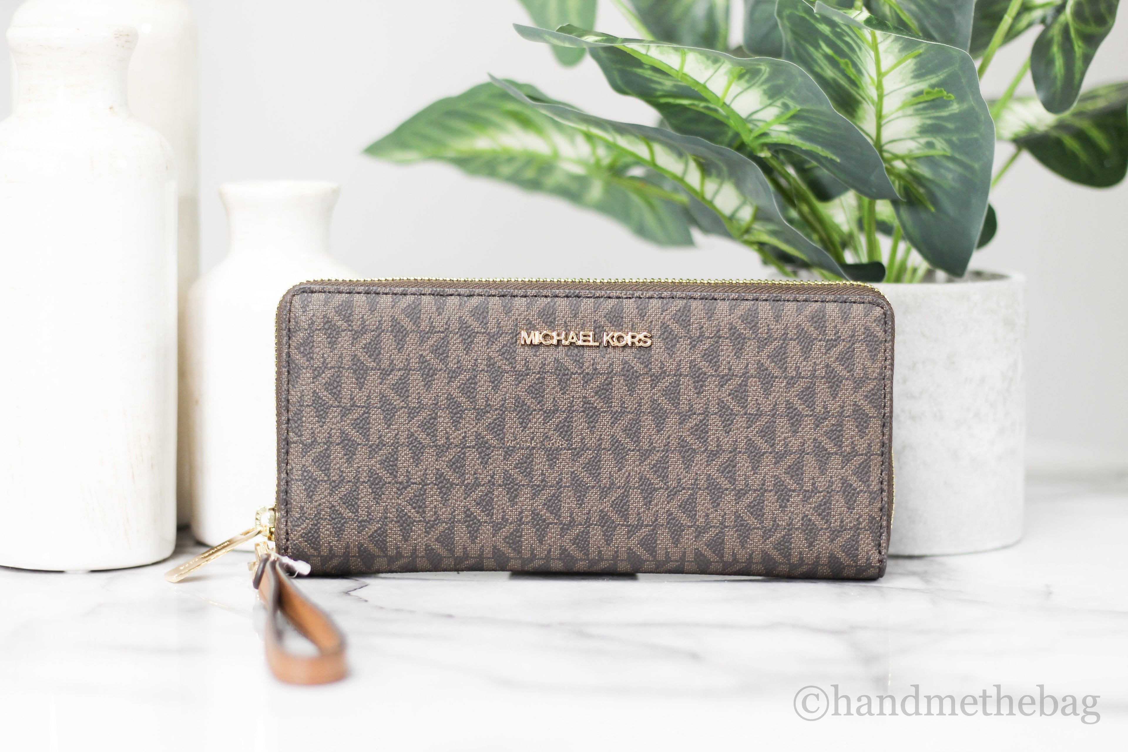 Michael Kors Brown Signature Continental Wallet