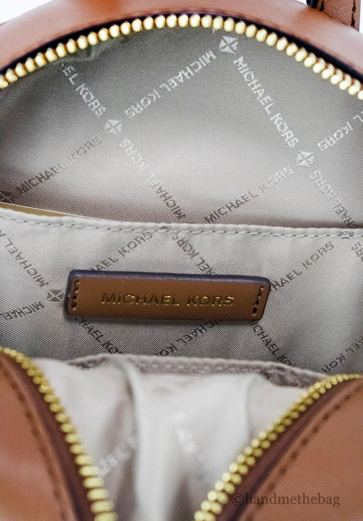 Michael Kors Jaycee Brown PVC Pocket Shoulder Backpack