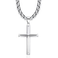 Idemana 925 Sterling Silver Cross Necklace for Men Women with 4mm Durable Stainless Steel Rolo Chain Necklace 18K Plated Cross Pendant Necklace Jewelry 18 Inch