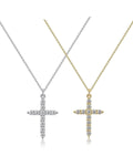 zocare Cross Necklace 2 Set Gold/Silver Cross Pendent Necklace Dainty Cubic Zirconi Gold Plated Necklace Faith Jewelry Religious