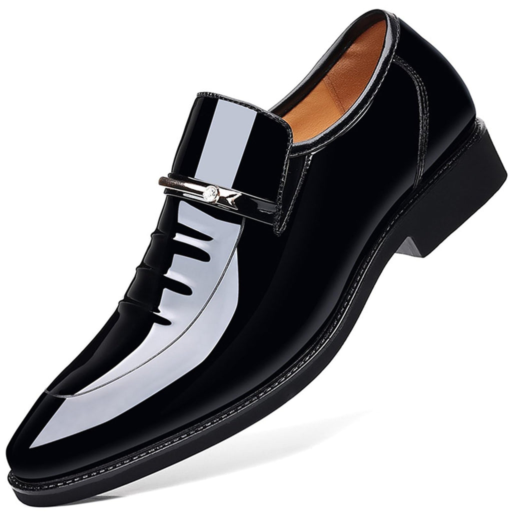 Mens Business Casual Loafers Patent Leather Formal Oxford Slip On Dress Shoes for Men (size 8)