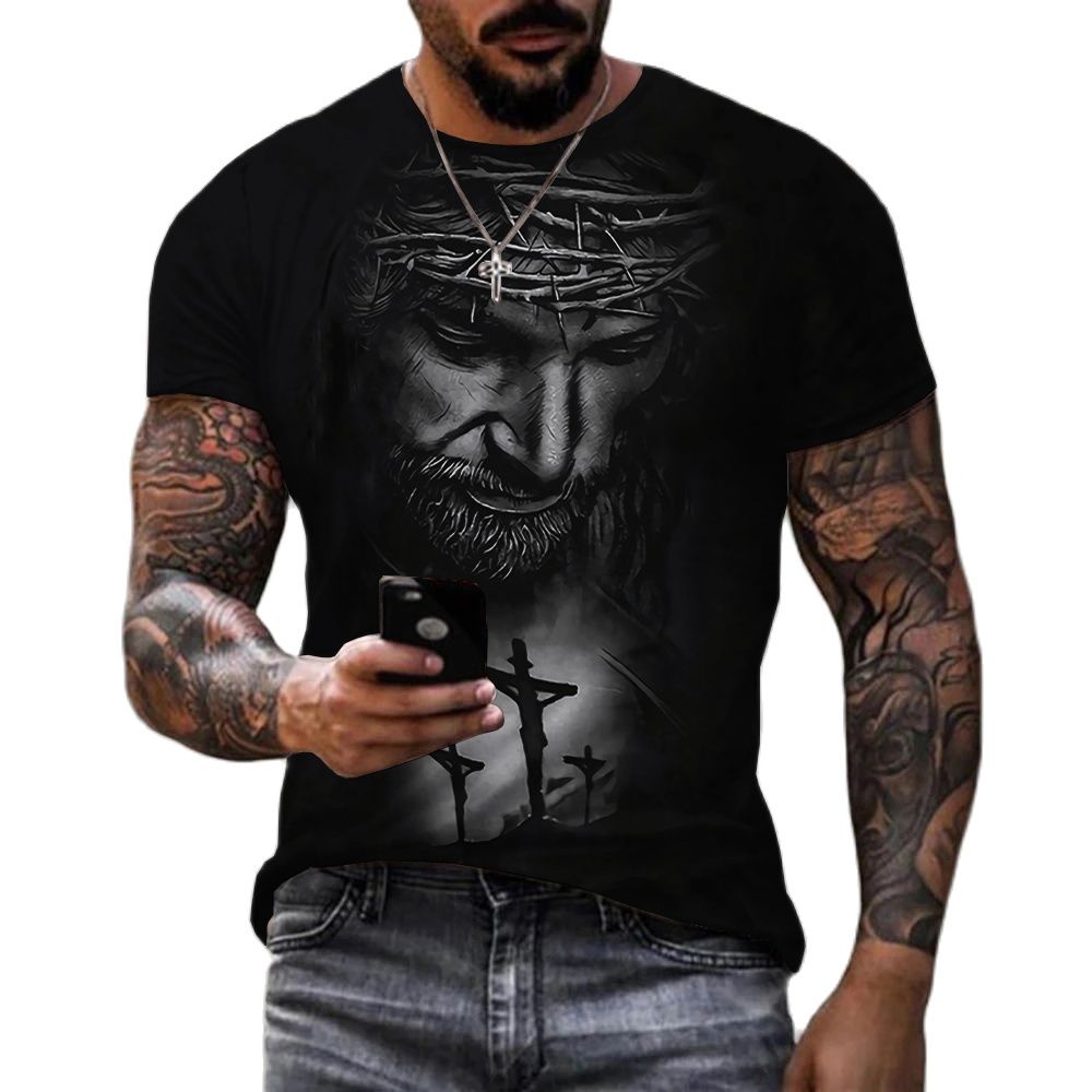Men's Polyester Spandex Yusu Street Jesus Shirt