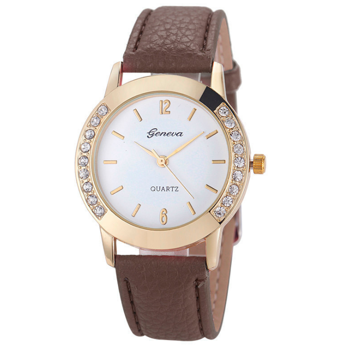 Geneva Leather Strap Watch for Women