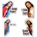 Pack 8PCS Jesus I Saw That Stickers Waterproof Vinyl Decals Decor Car, Window, Laptop Water Bottle, Bumper sticker, Skateboard, Computer and etc…