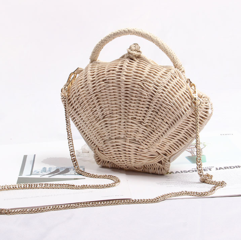 Shell Bag, Woven Chain Bag, Beach Bag, Straw Bag