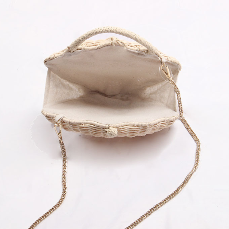 Shell Bag, Woven Chain Bag, Beach Bag, Straw Bag