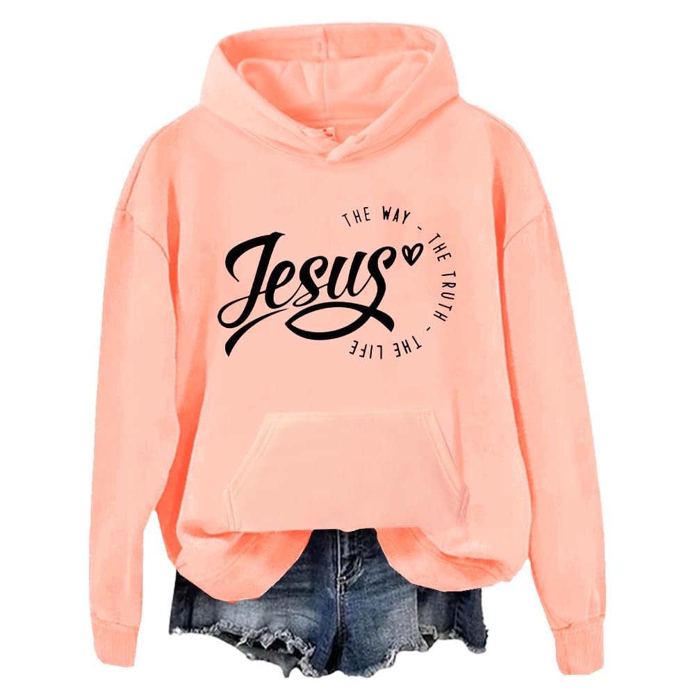 Jesus The Way The Truth The Life Hoodie Jesus The Way The Truth The Life Ladies Hoodie Jesus Hoodie (Small)
