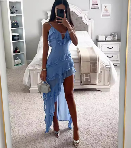 Ridare Dress - Irregular Solid Color Slip Dress (One Piece)