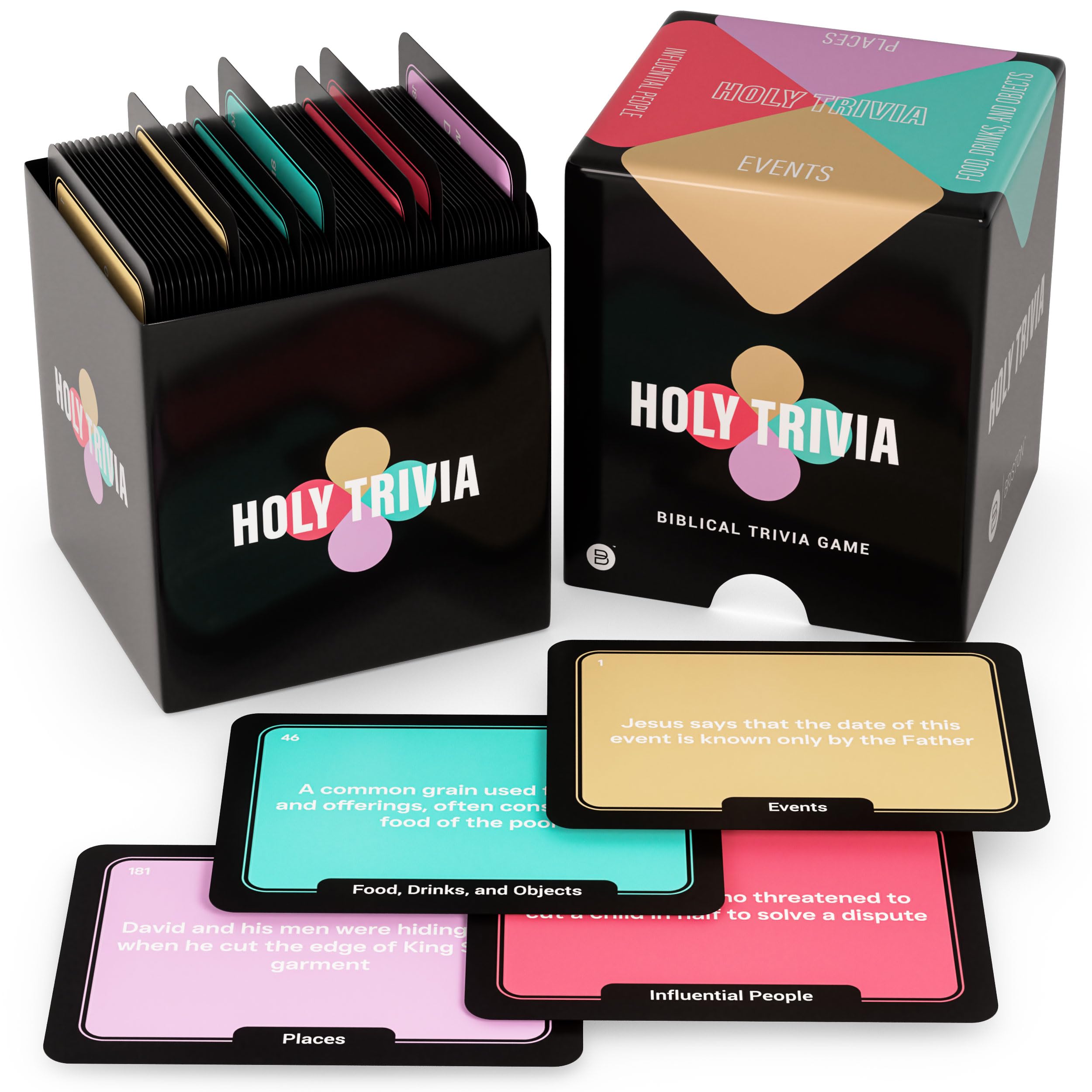 Briston Holy Trivia Bible Card Game Trivia Small Group Bible Study 225 Adult Bible Trivia Game Cards Christian Gifts for Women Men & Families Biblical Knowledge Trivia Cards Bible Quiz Game Card