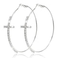 Rhinestone Big Hoop Earrings Sparkly Glitter Hoop Earrings Extra Large Gold Hoops Earrings