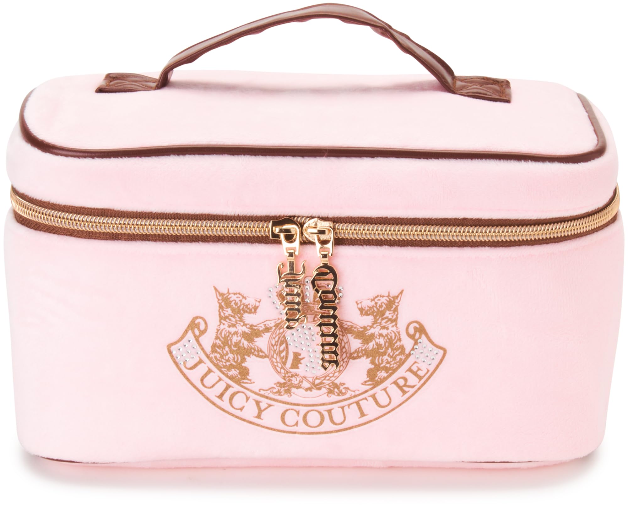 Juicy Couture Womens Cosmetics Bag - Travel Makeup and Toiletries Train Case Organizer Size One Size Light Pink