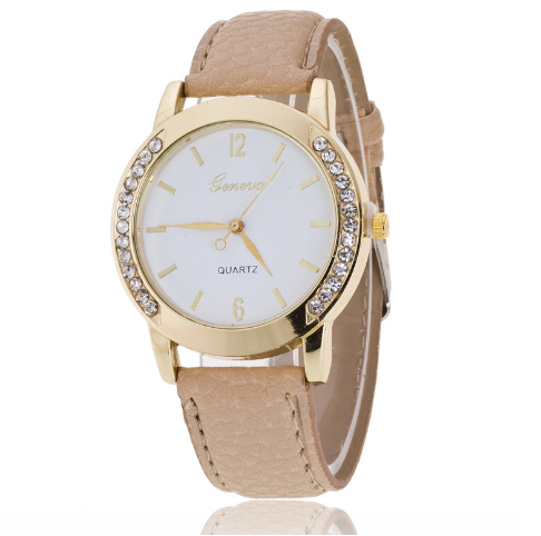 Geneva Leather Strap Watch for Women