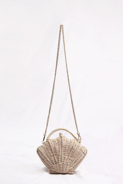 Shell Bag, Woven Chain Bag, Beach Bag, Straw Bag